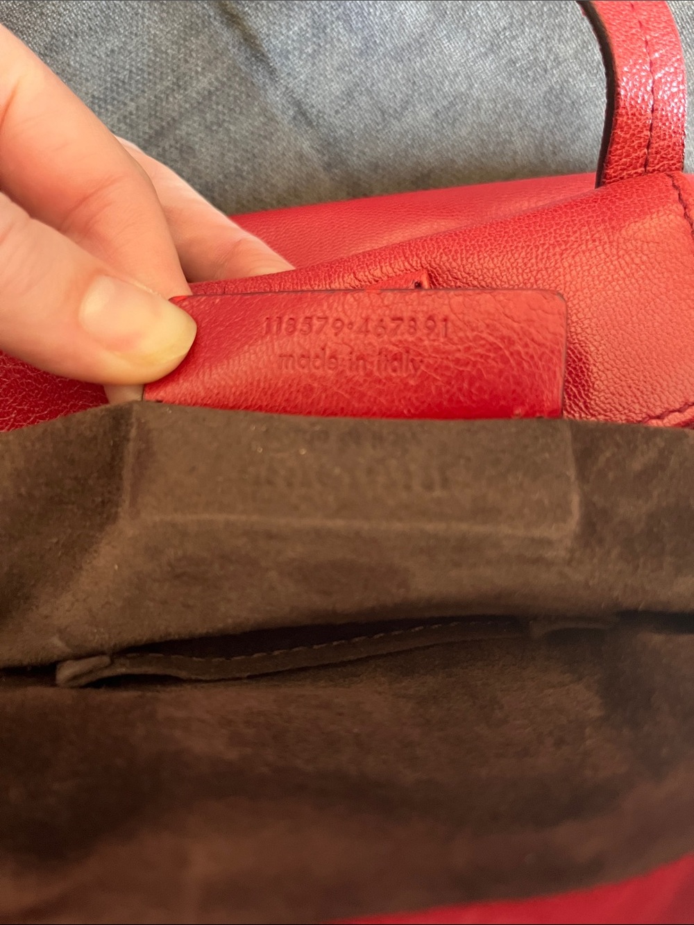 Yves Saint Laurent Rive Gauche Nadja Leather Tote Bag, Red - Picture 5 of 7